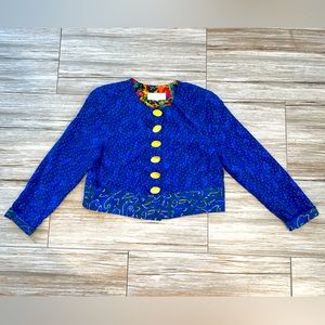 RARE FIND Vintage PLATINUM Rayon Cropped Jacket, by Dorothy Schoelen